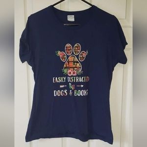 Book and dog lovers tshirt
